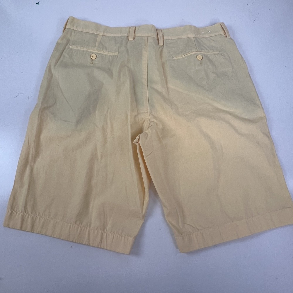 J Crew Factory Shorts Mens 36 Yellow Classic Fit Pleated Chino Cotton New Tags - Picture 4 of 12